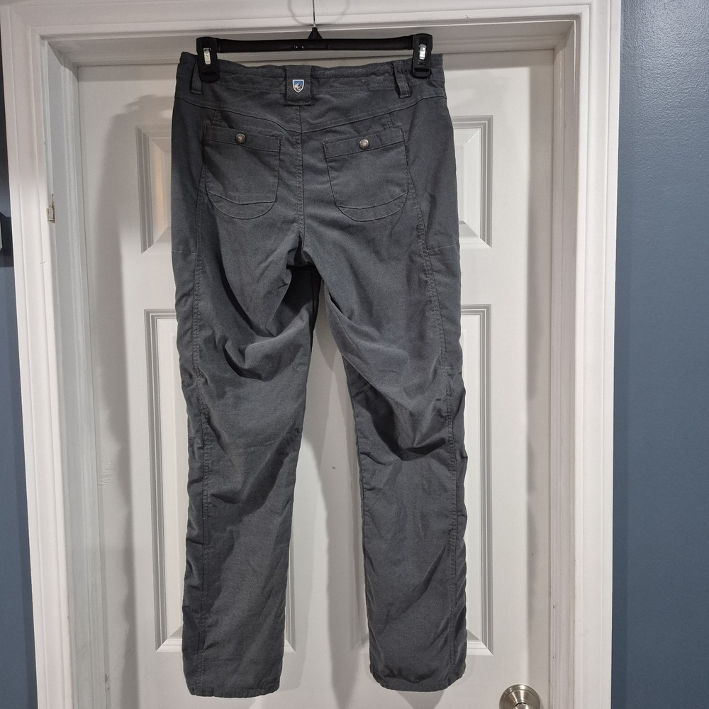 Kuhl Trekr Pants Womens 10x32 Charcoal Gray Cargo Ruched Leg Hiking Lightweight